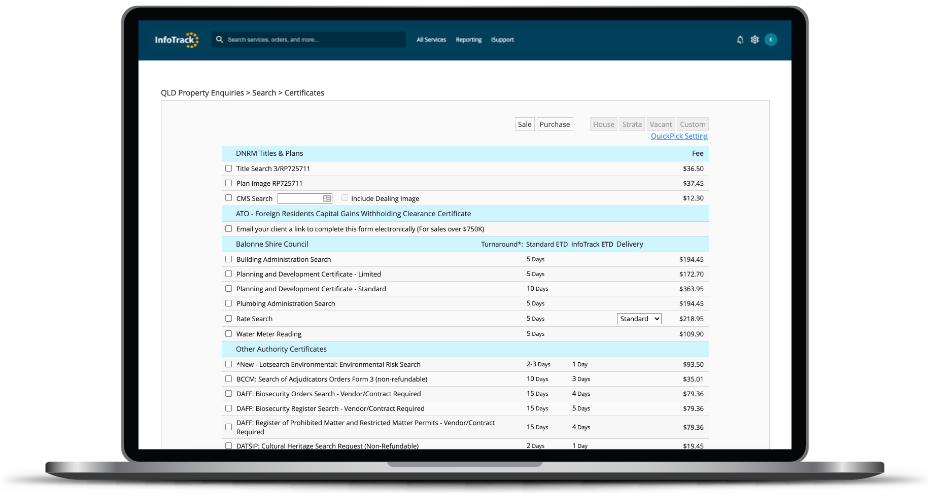 Queensland Property Searches Certificates Infotrack