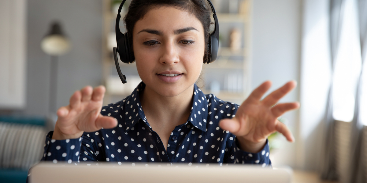 Female teleworker